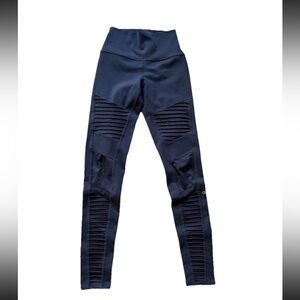 Alo Yoga Moto Midnight Blue Leggings Size XS